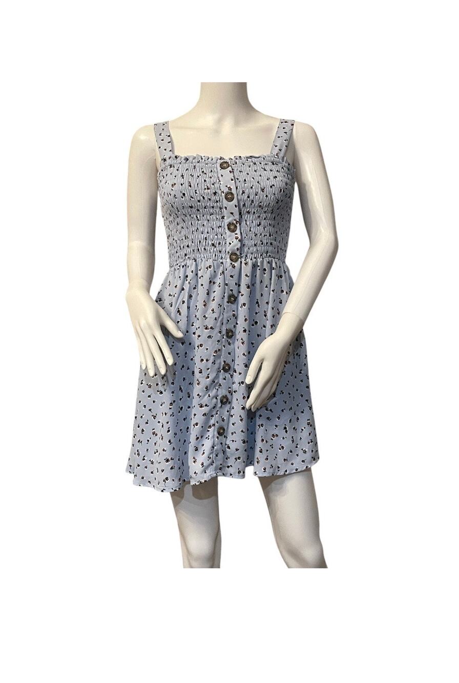 Sienna Sky Baby Blue Floral Print Sun Dress XS